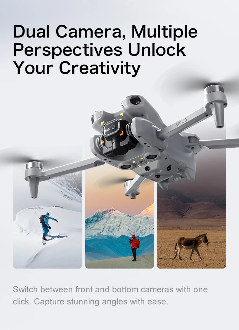 RC Quadcopter Drone 8K HD Aerial Photography Remote Control Aircraft Dual Camera WIFI GPS Three Sided Obstacle Avoidance
