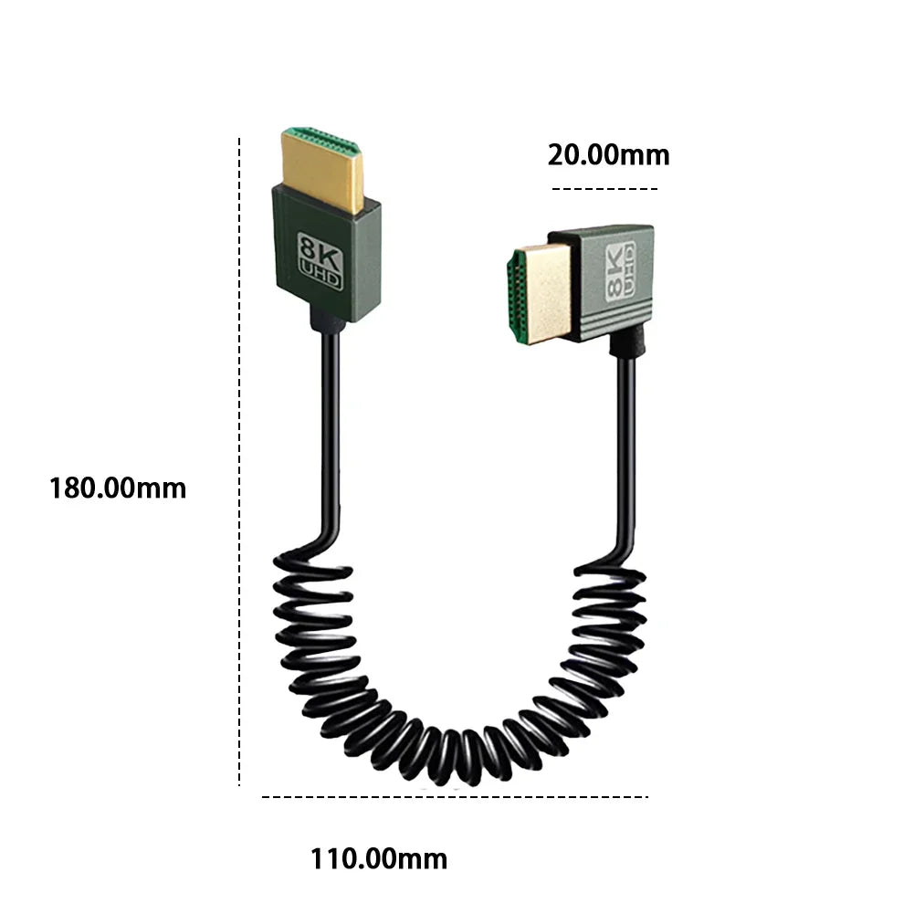 8K Ultra HD HDMI To HDMI Coiled Cable