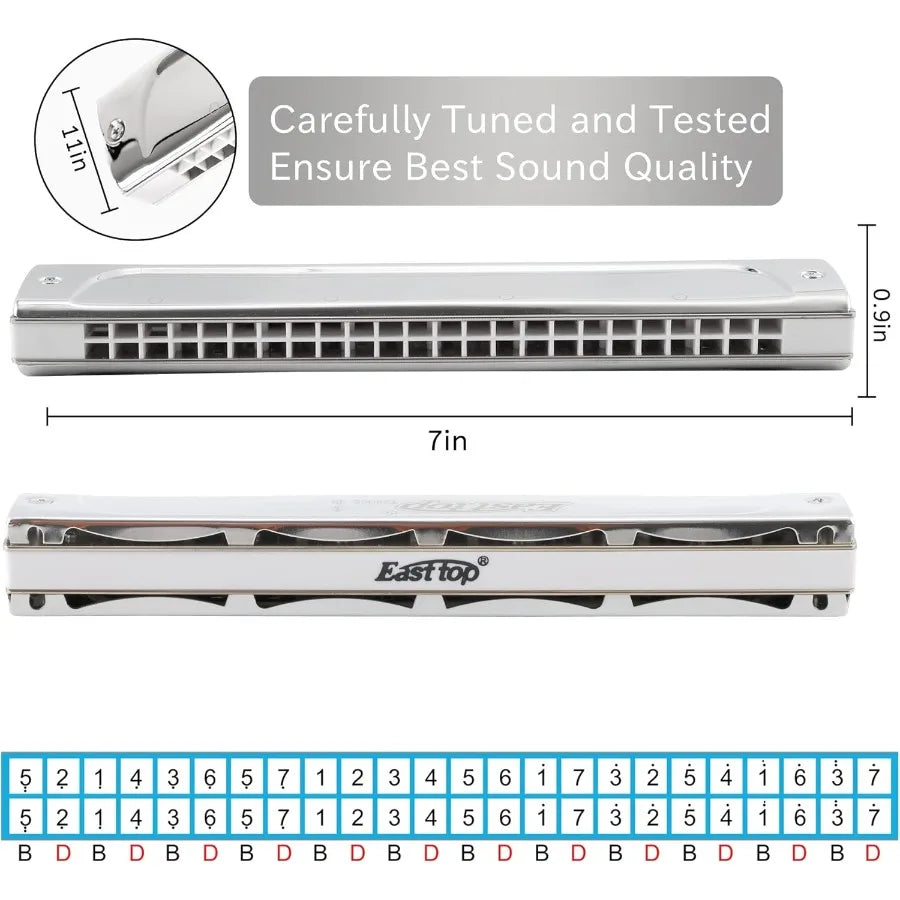 Key of E 24 Holes Professional Tremolo Mouth Organ