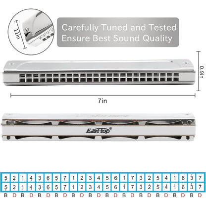 Key of E 24 Holes Professional Tremolo Mouth Organ