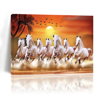 1Pc Wooden Framed Wild Horses Canvas Wall Art Ideal Decor for Living Room, Bedroom