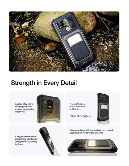 5G Rugged Phone 24GB(12+12) 512GB Wireless Charging 10000mAh Phone 6.72" 120Hz Android 15