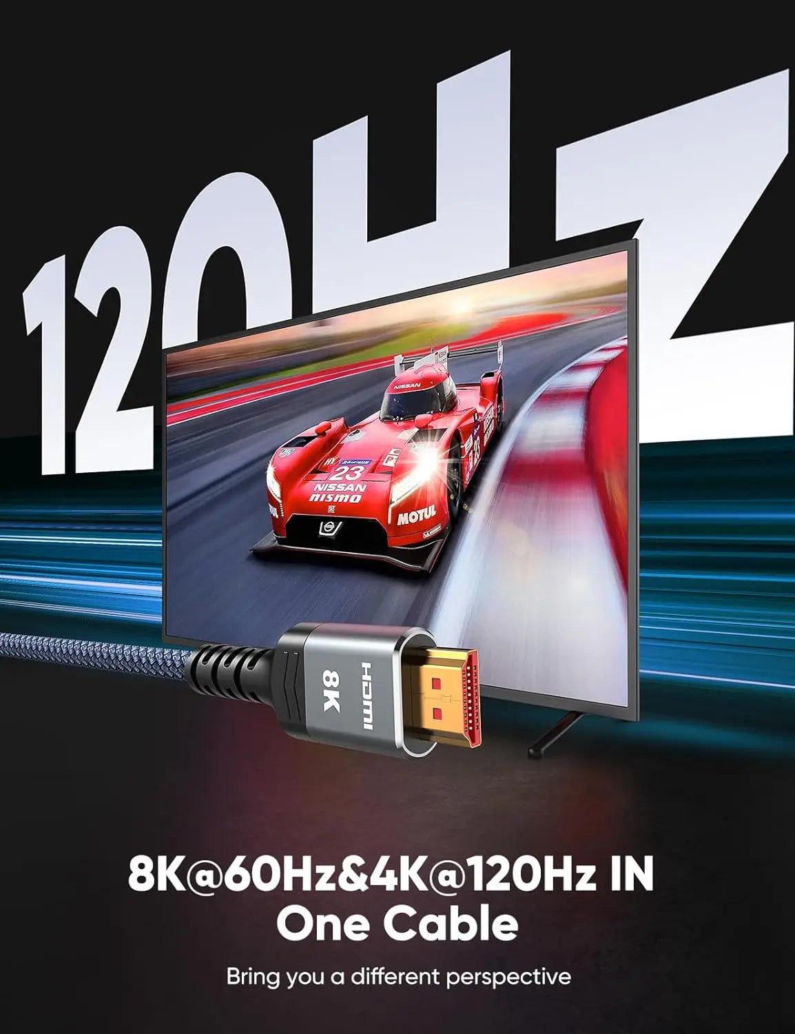 MIZIQIER 8K HDMI 2.1 Cable High Speed 48Gbps HDMI Braided Cord-8K60Hz 4K120Hz Compatible for PS5/PS4/X-Box/Roku TV/HDTV/Blu-ray