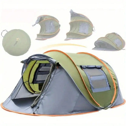 Camping Tent: 4-Person Easy Pop Up Tent with 2 Doors - UPF50+ Waterproof