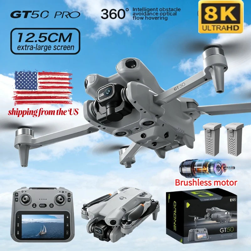 RC Quadcopter Drone 8K HD Aerial Photography Remote Control Aircraft Dual Camera WIFI GPS Three Sided Obstacle Avoidance