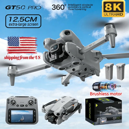 RC Quadcopter Drone 8K HD Aerial Photography Remote Control Aircraft Dual Camera WIFI GPS Three Sided Obstacle Avoidance