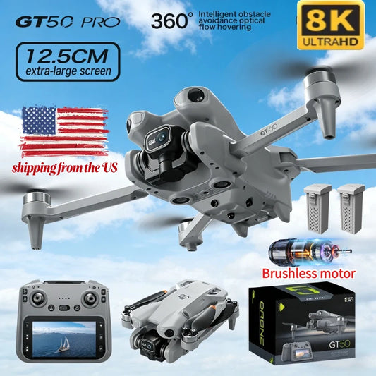 RC Quadcopter Drone 8K HD Aerial Photography Remote Control Aircraft Dual Camera WIFI GPS Three Sided Obstacle Avoidance