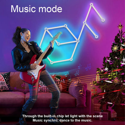 Wiscolor LED RGB Smart Wall Light DIY Atmosphere Night Light Game Room TV Backlight Decorative Wall Light Bar Music Rhythm APP