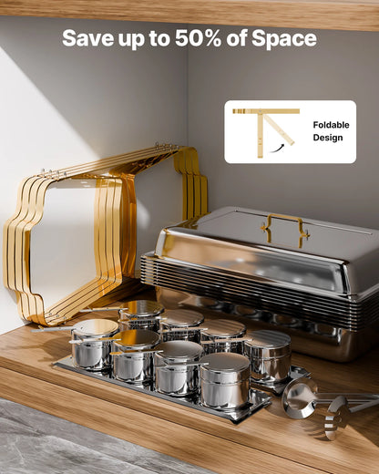 4 Pack, 8 Qt. Stainless Steel Chafing Dish Buffet Set