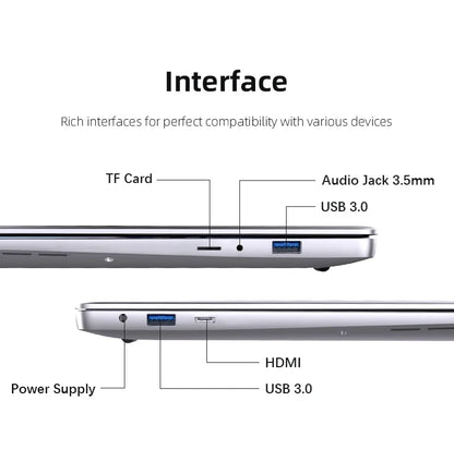 14.1" Ultra Slim Windows 11 Pro Laptop Computer intel Atom A3950 12GB RAM 1TB 2TB SSD Notebook PC 1080P HD