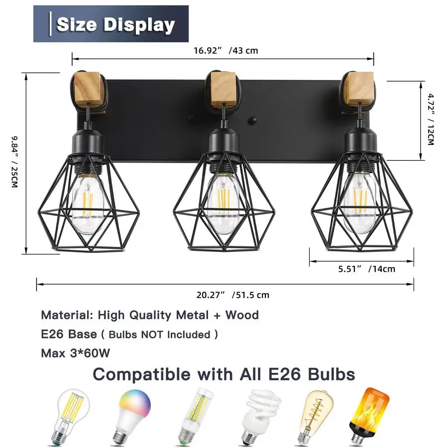 Farmhouse Bathroom Vanity Light Fixtures With Rustic Sconces