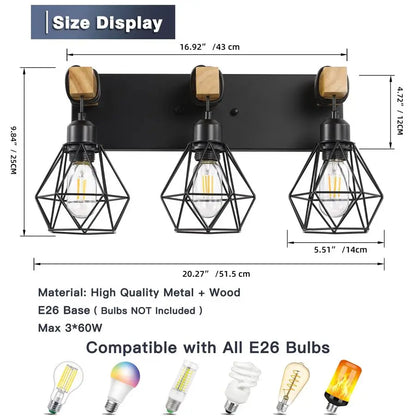 Farmhouse Bathroom Vanity Light Fixtures With Rustic Sconces