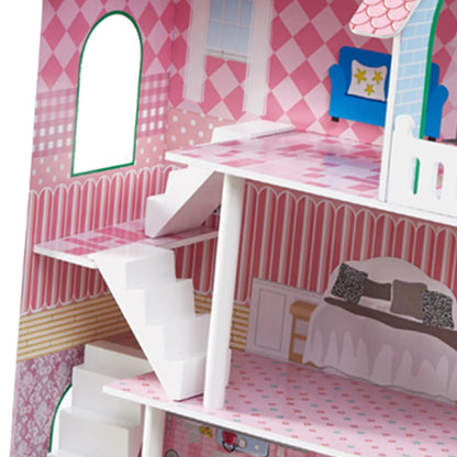 3 Tier Kids Wooden Dollhouse