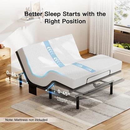 Twin XL Adjustable Bed Frame with Head & Foot Incline