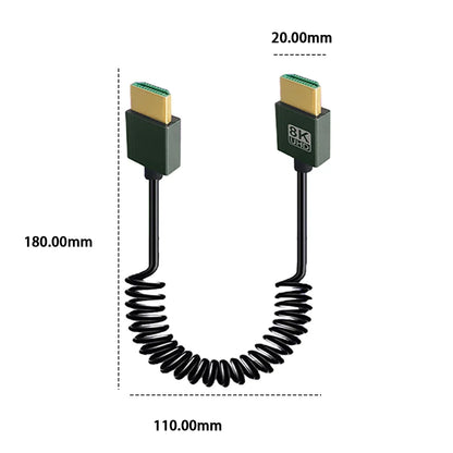 8K Ultra HD HDMI To HDMI Coiled Cable