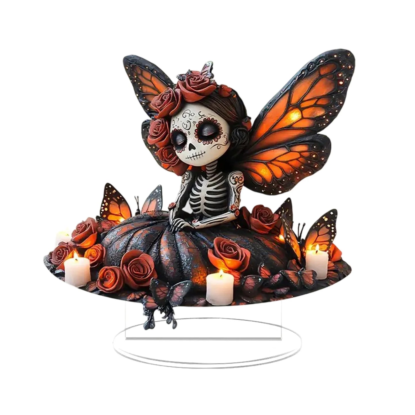 Gothic Halloween Day of the Dead Skeleton Girl Figurine