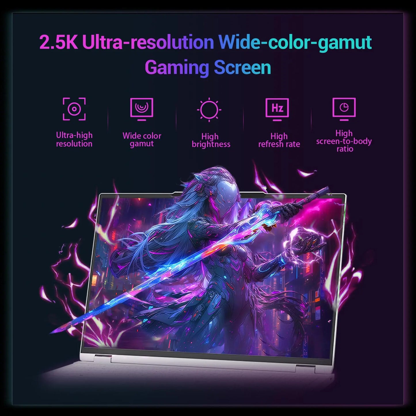Gaming Laptop 16 inch Intel i7 13700HX 16C/24T 5GHz CPU RTX 5060 2.5K 300Hz 16GB DDR5 1TB PCIe 4.0 SSD Gamer Laptop