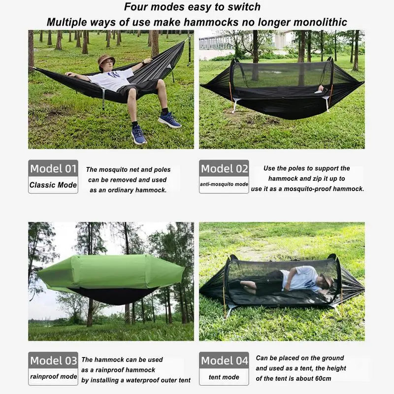 2 Person Outdoor Camping Hammock 2.7x1.4m Lightweight With Hanging Mosquito Net
