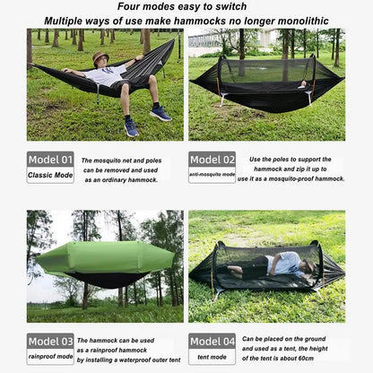 2 Person Outdoor Camping Hammock 2.7x1.4m Lightweight With Hanging Mosquito Net