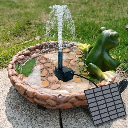 Solar Fountain with 6 Nozzles - 1.4W Solar Panel Floating Water Pump for Bird Baths, Pools, Garden