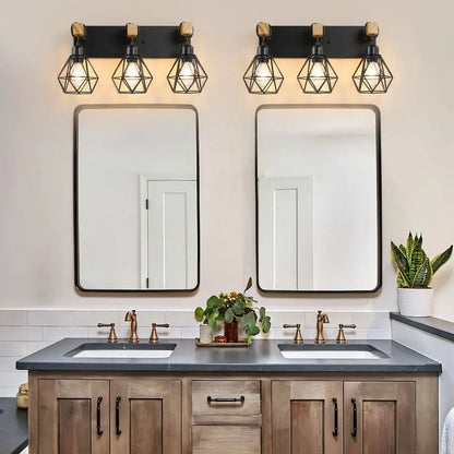 Farmhouse Bathroom Vanity Light Fixtures With Rustic Sconces