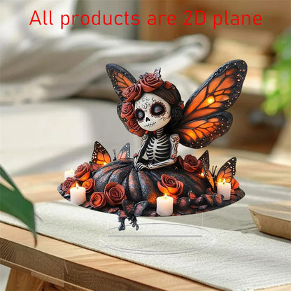 Gothic Halloween Day of the Dead Skeleton Girl Figurine