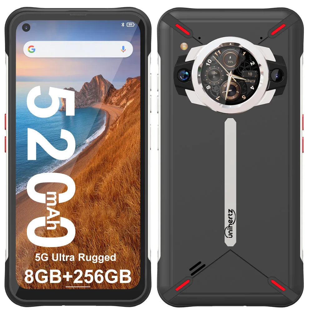 Unihertz Ticktock S Rugged 5G Smartphone 8GB 256GB 5200mAh 64MP Camera 30W 6.53" Screen Dimensity 700