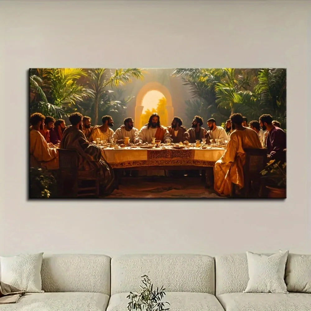 Gorgeous black Last Supper canvas wall art