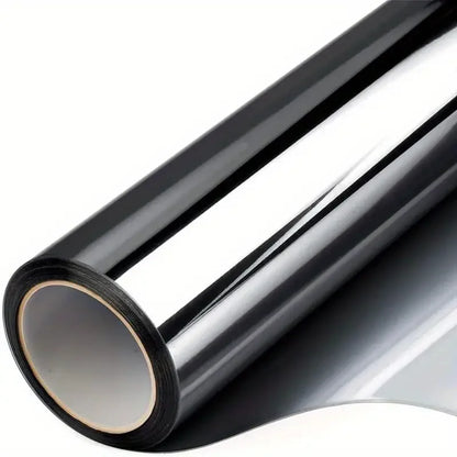 One Way Mirror Window Film, 23" x 118" Anti UV Non-Adhesive Static Cling