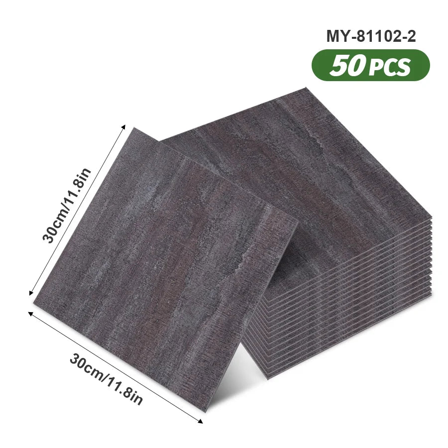 50pcs SXP Floor and Wall Tiles Peel and Stick 11.81x11.81in Self-Adhesive Applies to any Indoor Surface