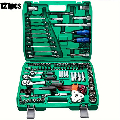 1/4 , 3/8, and 1/2 inch Socket and  Hand Wrench Set