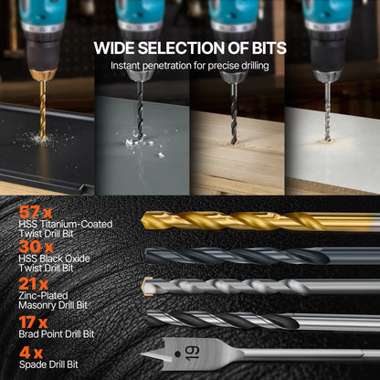 70/100/101/246/318 PCs Drill Bit and Screwdriver Bit Set