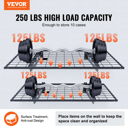 2 Wall Mounted Heavy Duty Shelves
