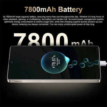 S26 Ultra Original Android Global Version 7.3Inch HD 4G 5G Dual SIM Card Facial Recognition Function 7800Mah Battery