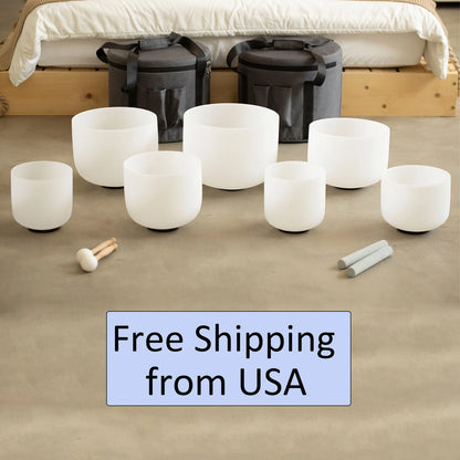 7-12 or 6-12 Inch Crystal Singing Bowls