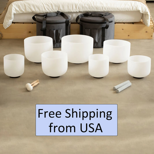 7-12 or 6-12 Inch Crystal Singing Bowls