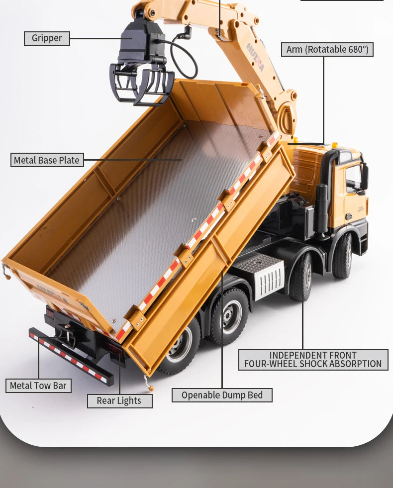 Remote Control Grab Wood Dump Truck 26-Channel 1:14 Scale Semi-Alloy Remote Control Vehicle