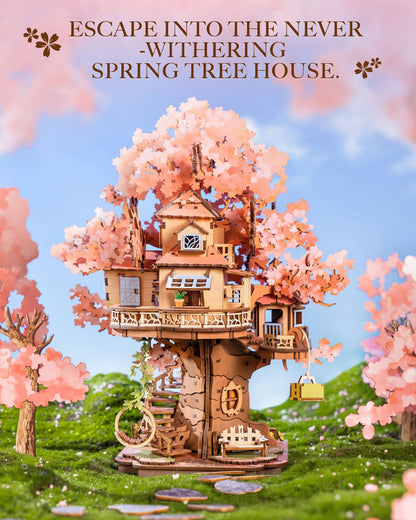 Sakura Tree House 535pc 3D Wooden Puzzle Model Kit