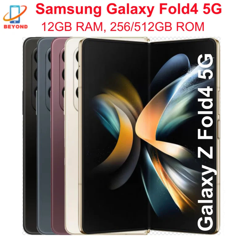 Samsung Galaxy Z Fold 4, 5G, 7.6" AMOLED, 12GB RAM, 256/512GB ROM, Snapdragon NFC 99% New Cell Phone