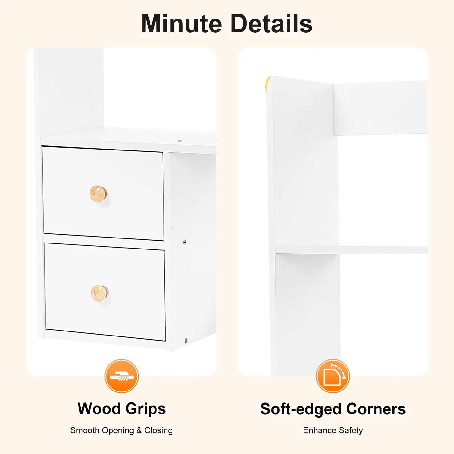 White Bookshelf Desktop Storage Rack