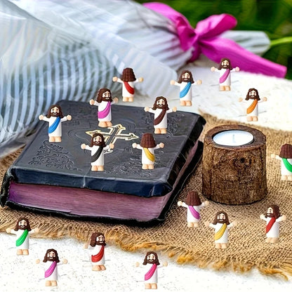 30pc mini Jesus statue & prayer card pack. "My Lord My God My Savior" keepsake.