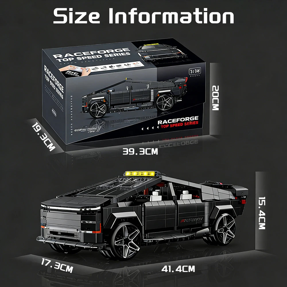 RC Cybertruck Building Blocks Car with Electric Lifting Chassis 1:14 Scale