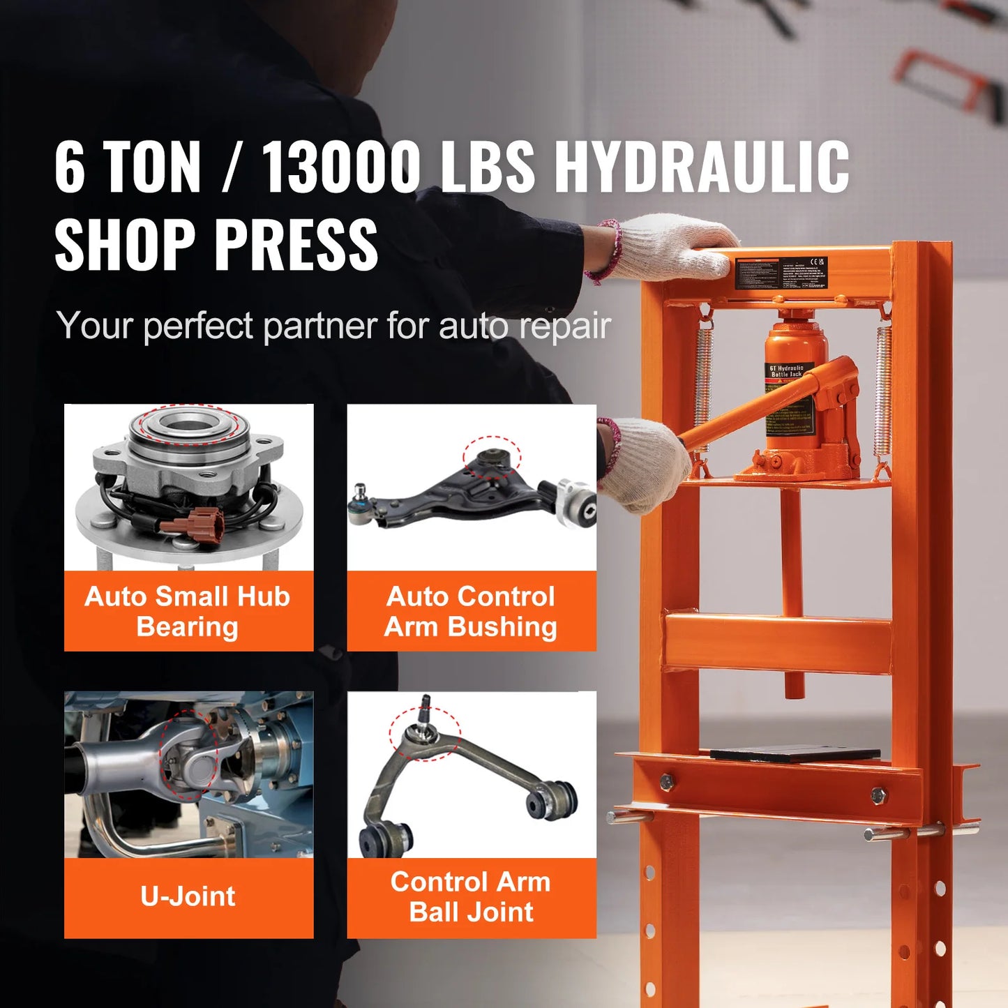6T H-Frame Hydraulic Floor Press