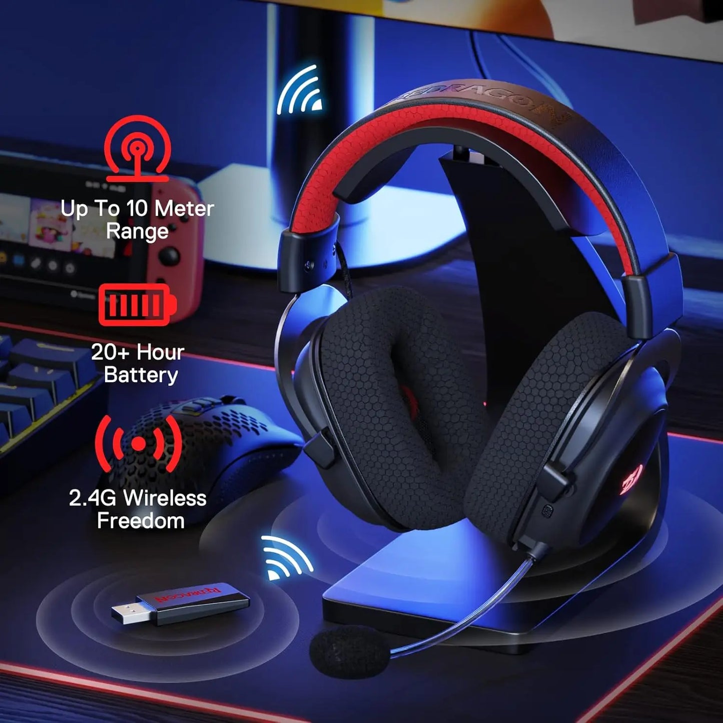Wireless Gaming Headset With 7.1 Surround Sound