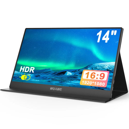 14inch Portable Monitor 1920*1080 USB-C HDMI and Type-C Travel Monitor, External Second Computer Monitor