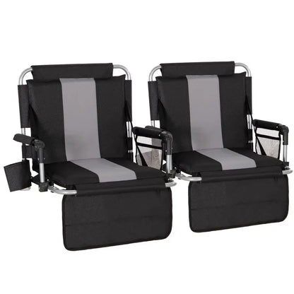 Folding Stadium Seat Bleacher Chair with Cup Holder