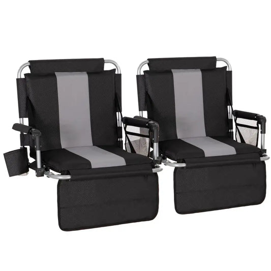 Folding Stadium Seat Bleacher Chair with Cup Holder