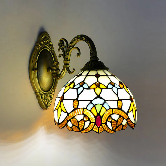 Tiffany Indoor Vintage Wall Lamp With Handmade Dome Lamp for Living Room, Staircase, or Bedroom