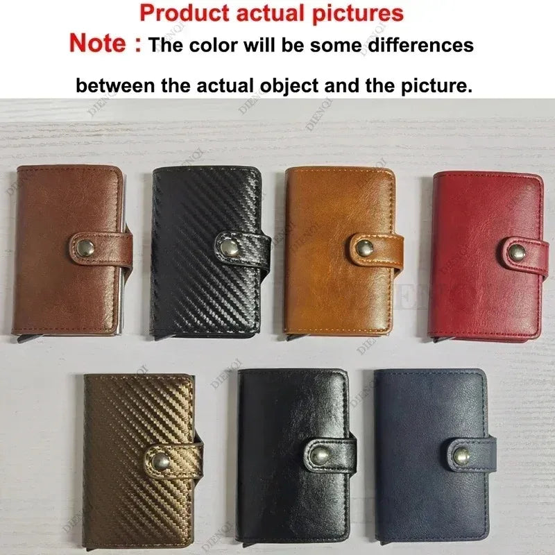 Rfid Credit Card Holder Storage Luxury Small Smart Wallet Metal Business Cardholder Case for Women or Men