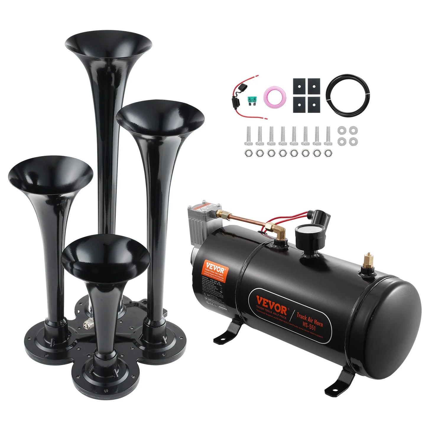 4 Trumpet 150dB  Air Horn Kit